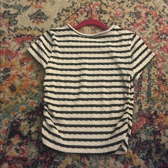 Altar'd State Black and White Striped Top cropped - Picture 3 of 3